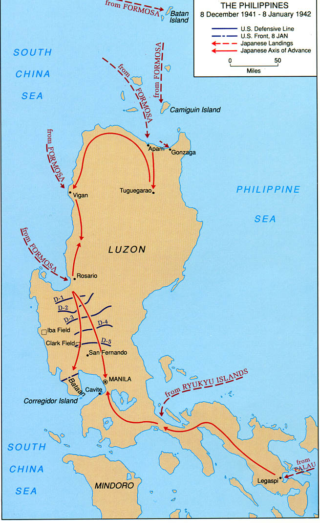 Japanese Army Invasion of Luzon Map